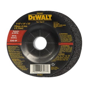 Disco de 4-1/2" x 1/4" x 7/8" A24R para desbaste de metal DEWALT