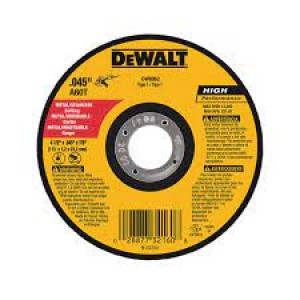 Disco de corte para metal tipo 1 de 4-1/2" x 0.045" x 7/8" DEWALT
