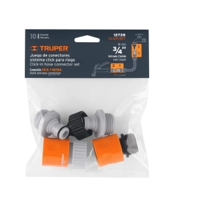 Juego de 2 Acoples Rápidos Sistema Click para Manguera Truper